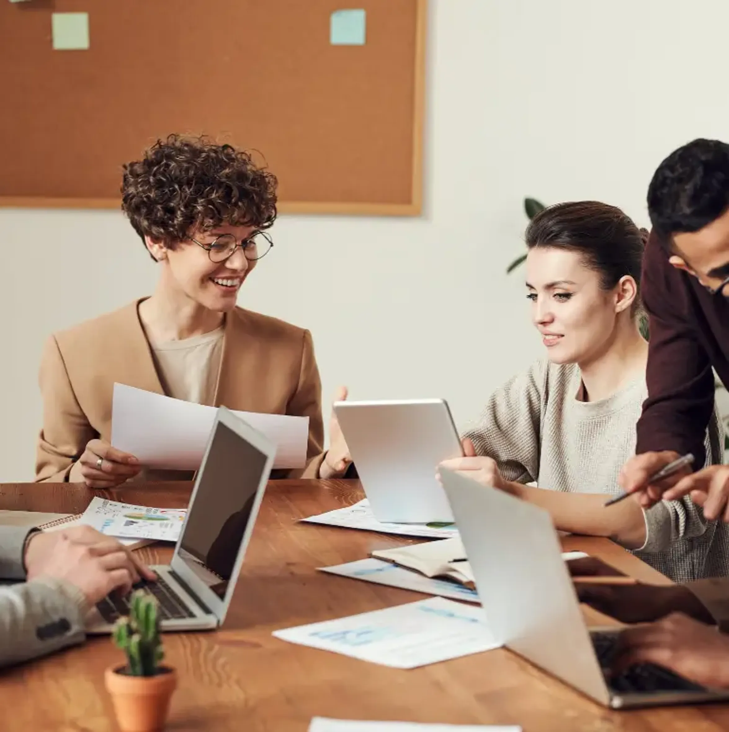 Group of people in discussion
